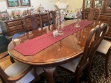Wooden Dining Room Table & 6 Upholstered Wooden Chairs