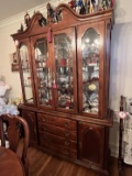 Cherry China Cabinet , 4 Drawers, 4 Doors with 2 Glass Display Doors