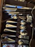Contents of China Cabinet Drawers: American Drew Stainless Steel Flatware,