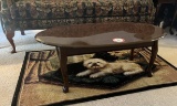 Oval Wooden Coffee Table, Mahogony Finish