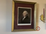 (3) Framed Under Glass Presidential Prints: Washington, Adams, Jefferson