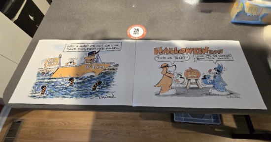 (2) Charlie Daniel Tennessee Volunteer Prints, Unframed