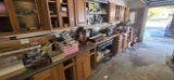 Contents of Built-In Shelves - Various Hand Tools, Tile Saw, Lighting, Hard
