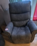 VivaLift Power Lift Recliner Chair, Dark Brown Faux Leather plus Side Table