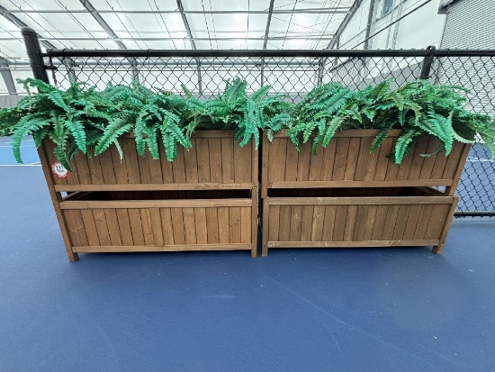 (4) Wooden Plant Boxes, 44inLx15inDx15inH