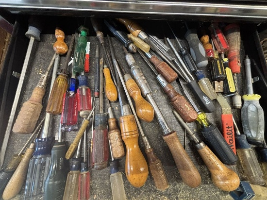 Contents of Toolbox (Lot #9) - Assortment of Hand Tools - Wrenches, Vintage