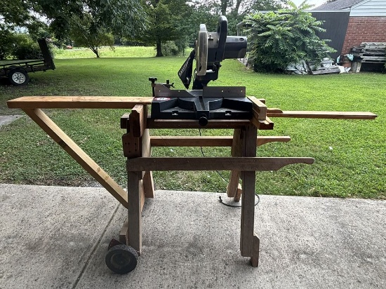 Craftsman 8 1/4" Slide Compound Miter Saw on Custom, Portable Cart with Sid