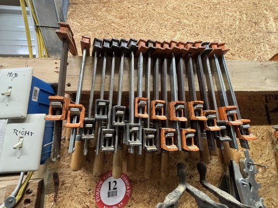 Assortment of Heavy-duty Parallel Jaw Clamps (approx. 18)