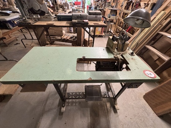 Sewing Machine Workstation + Contents - Metal Storage Boxes with Mix of Ste
