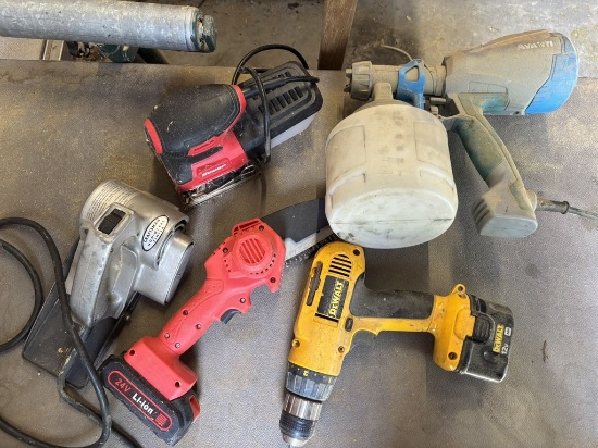 Bin + Contents - SKILSAW 5400 (2.3 HP, 12AMP), DeWalt DW972 12V Cordless Ad