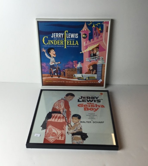Two Framed Jerry Lewis Record Albums