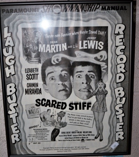 Jerry Lewis / Dean Martin Scared Stiff Window Card