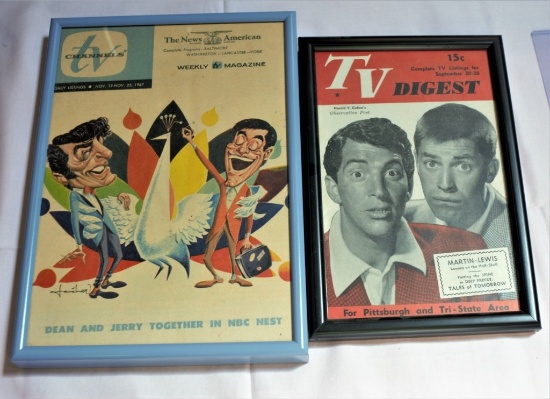 Two Framed Tv Guides Martin / Lewis