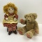 RAGGEDY ANN DOLL & TEDDY BEAR