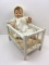 BABY DOLL IN WHITE CRIB WITH PILLOW