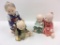 2 JAPANESE PAINTED CERAMIC FIGURINES