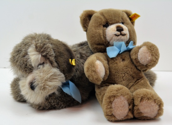 2 VINTAGE STEIFF - DACHSUND AND BEAR