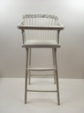 VINTAGE PAINTED WICKER DOLL HIGH CHAIR