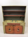 VINTAGE IDEAL CORP. TIN LITHOGRAPH TOY CUPBOARD