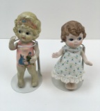 2 BISQUE JOINTED DOLLS