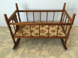 VINTAGE OAK DOLL'S CRADLE