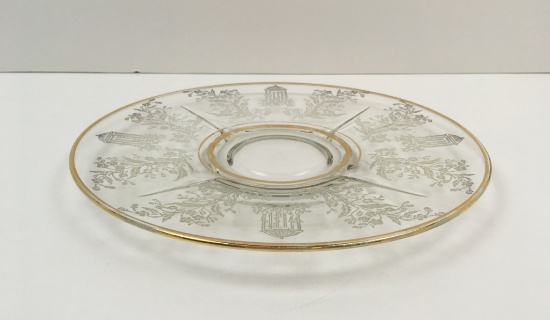 PADEN CITY  "GAZEBO" CLEAR SANDWICH PLATE