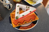 Three Colorful Serving Platters / Trays
