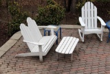 Wooden Adirondack Settee And Table