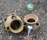 Pair Of Clay Bulb Pots