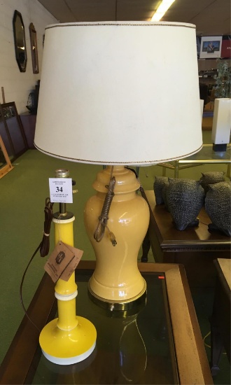 Two Yellow Table Lamps