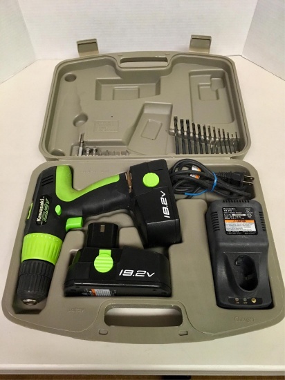 Kawasaki Cordless Drill & Batteries in Case