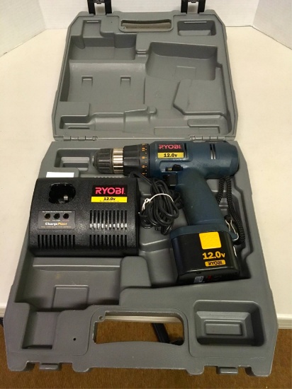 Ryobi 3/8" Cordless Drill & Battery in Case