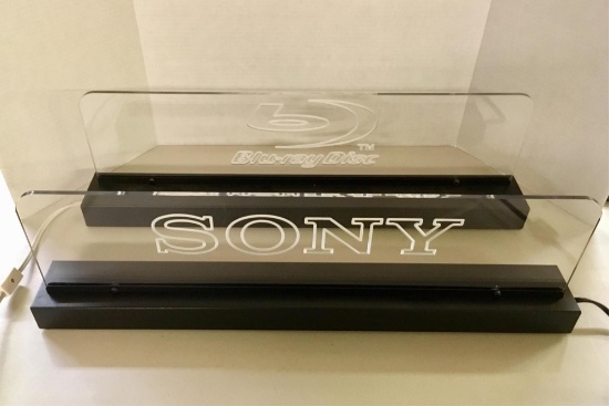 Sony and Blu-ray Lighted Acrylic Advertising Signs