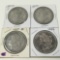 4 SILVER MORGANS