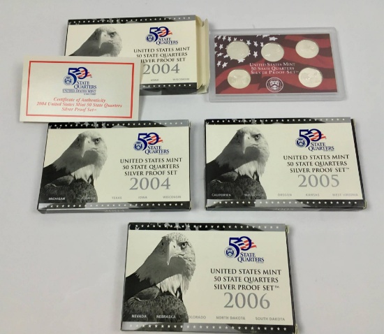 4 STATE QUARTERS SILVER PROOF SETS
