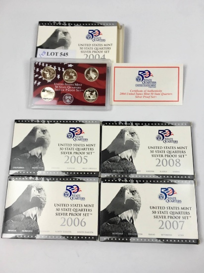 5 STATE QUARTERS SILVER PROOF SETS