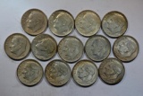 13 ROOSEVELT SILVER DIMES