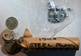 1943 STEEL PENNY ROLL AND UNC 1943 PDS