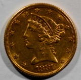 1881 $5 LIBERTY GOLD COIN