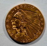1927 $2.5 INDIAN HEAD GOLD COIN