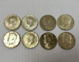 8 1964 KENNEDY HALF DOLLARS