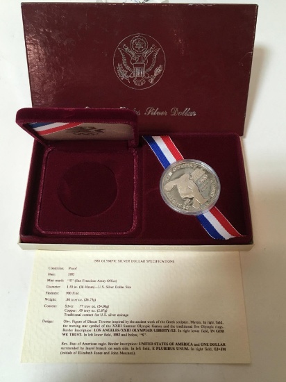 1983 OLYMPIC SILVER DOLLAR PROOF