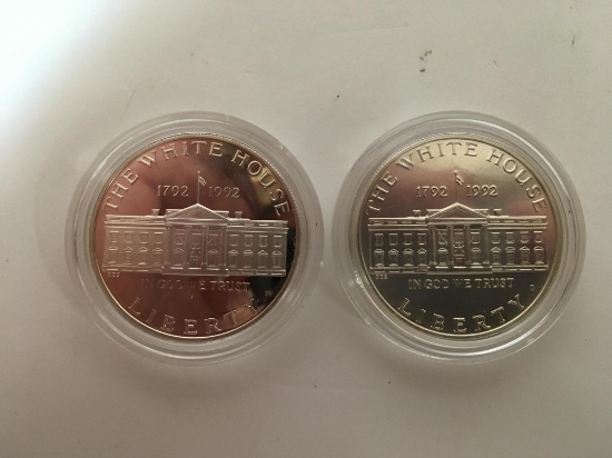 TWO 1992 W & D WHITE HOUSE COINS
