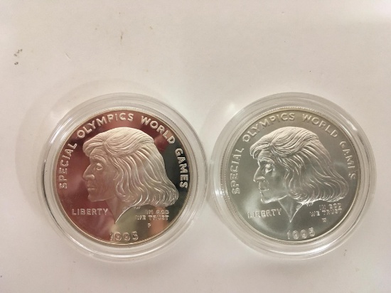 TWO 1995 S & P SPECIAL OLYMPIC WORLD GAMES DOLLARS