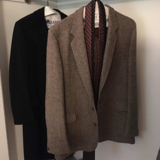 2 MENS JACKETS AND 2 NECK TIES