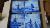 LOT OF DELFT BLUE WHITE TILE SETS