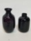 PAIR OF VIOLET HANDBLOWN SMALL GLASS VASES