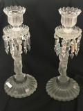 PAIR OF BACCARAT ENFANT CRYSTAL CANDLE STEMS