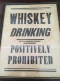 FRAMED PROHIBITION SIGN