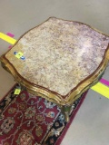 SQUARE HAND PAINTED COFFEE TABLE WITH GRANITE TOP